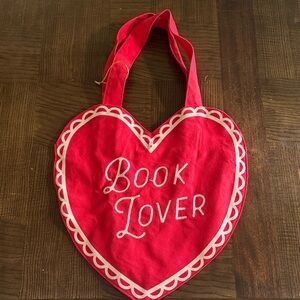 Barnes and noble Heart-Shaped  'Book Lover' Tote Bag